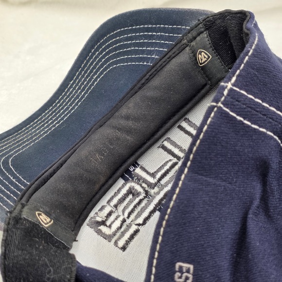 ESPN Hat Cap Mens XL Fitted 7 3/4 Blue Gray Sports Media Retro Top Of The World - Picture 9 of 10